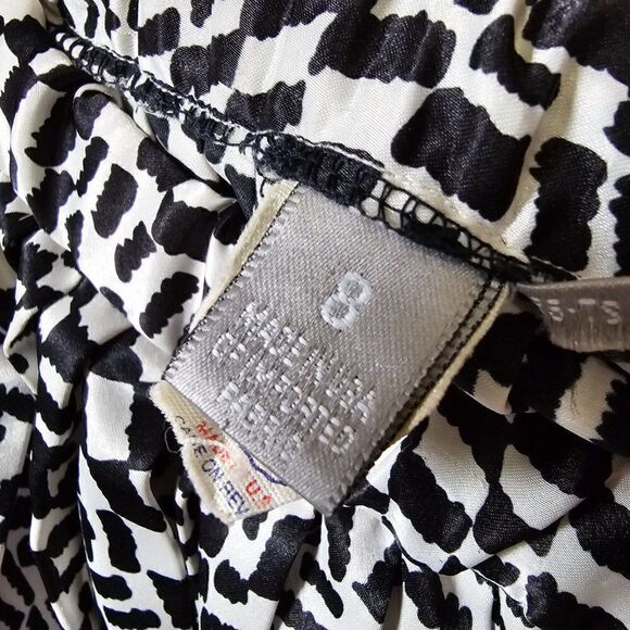 EUC VINTAGE EVAN PICONE ACCORDION BLACK WHITE PRINT MAXI SKIRT SIZE 8 / M - Picture 10 of 12